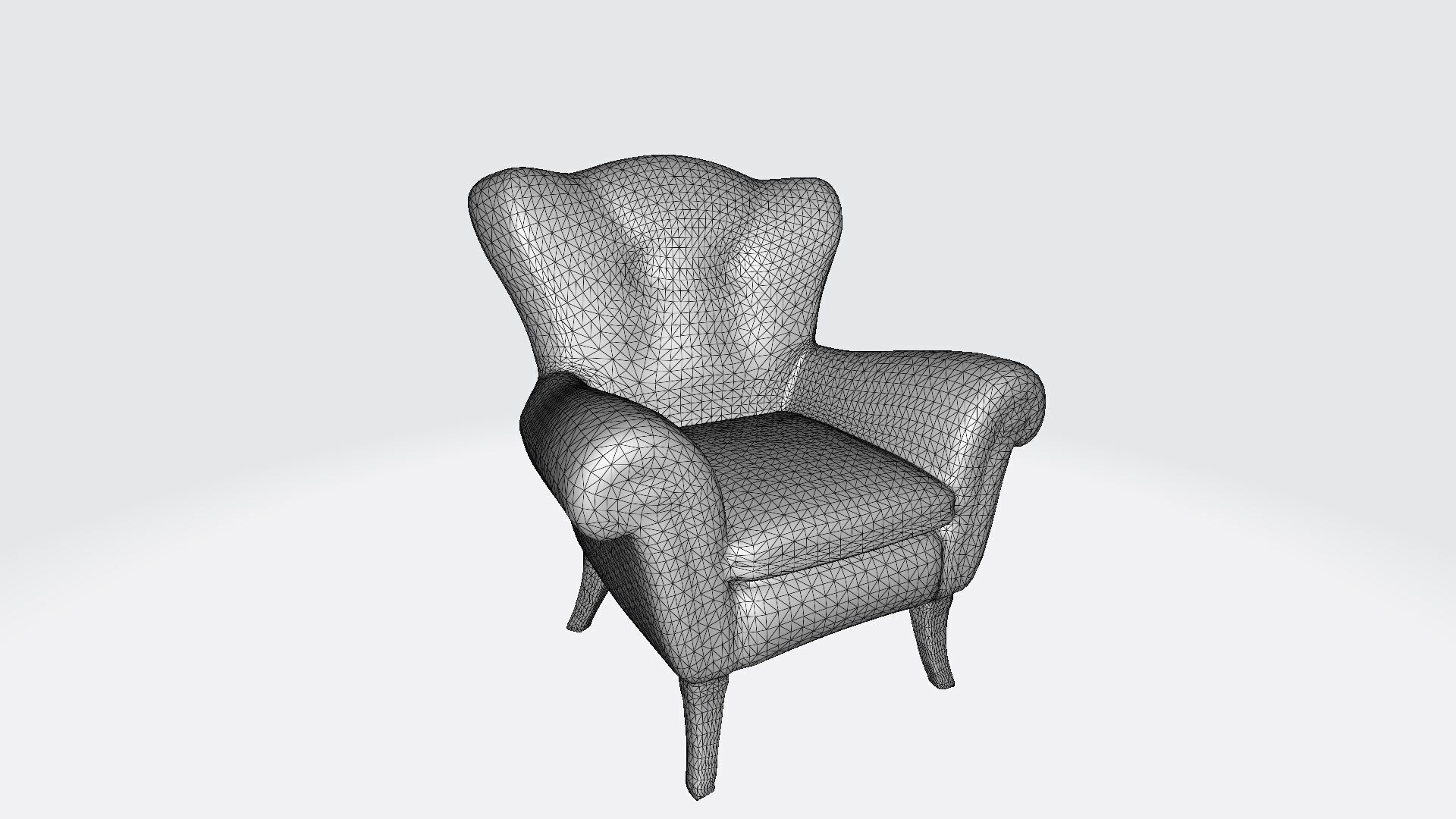 3d Render Simple Classical Wooden Chair 3D model_6