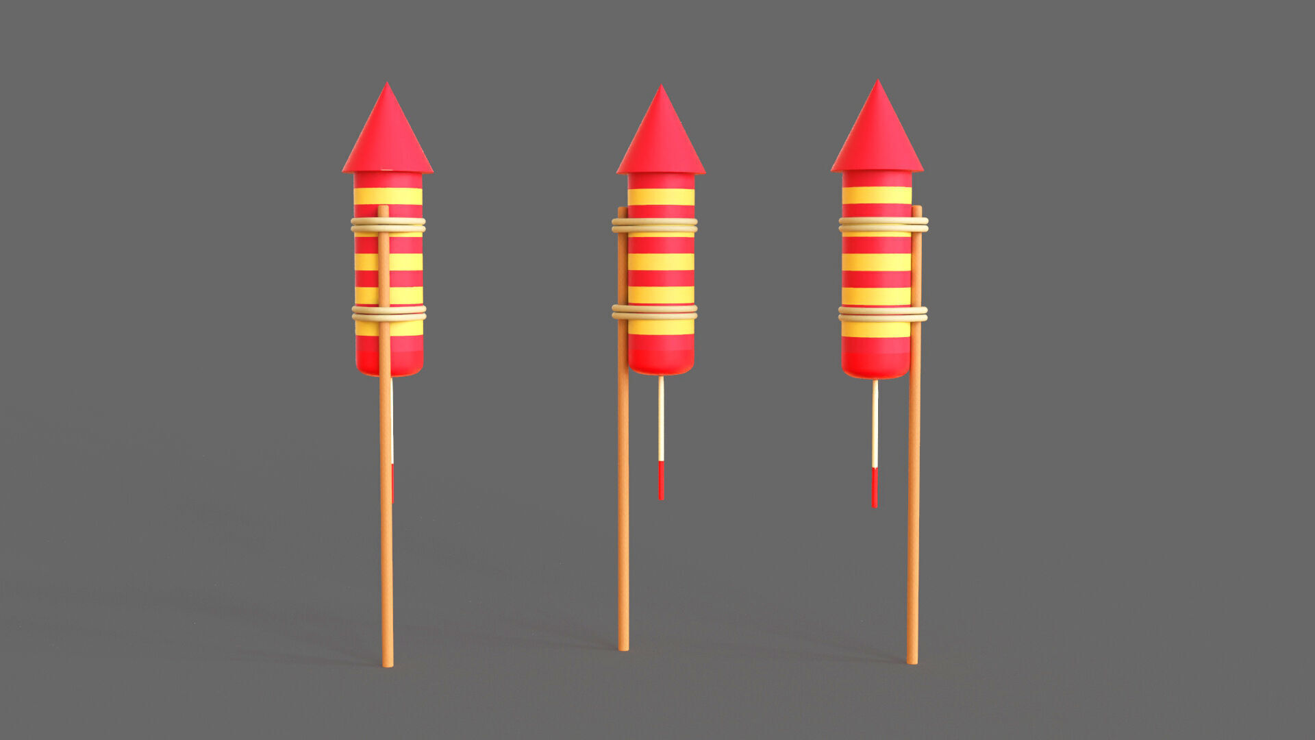 Firework rocket v006  Low-poly 3D model_1