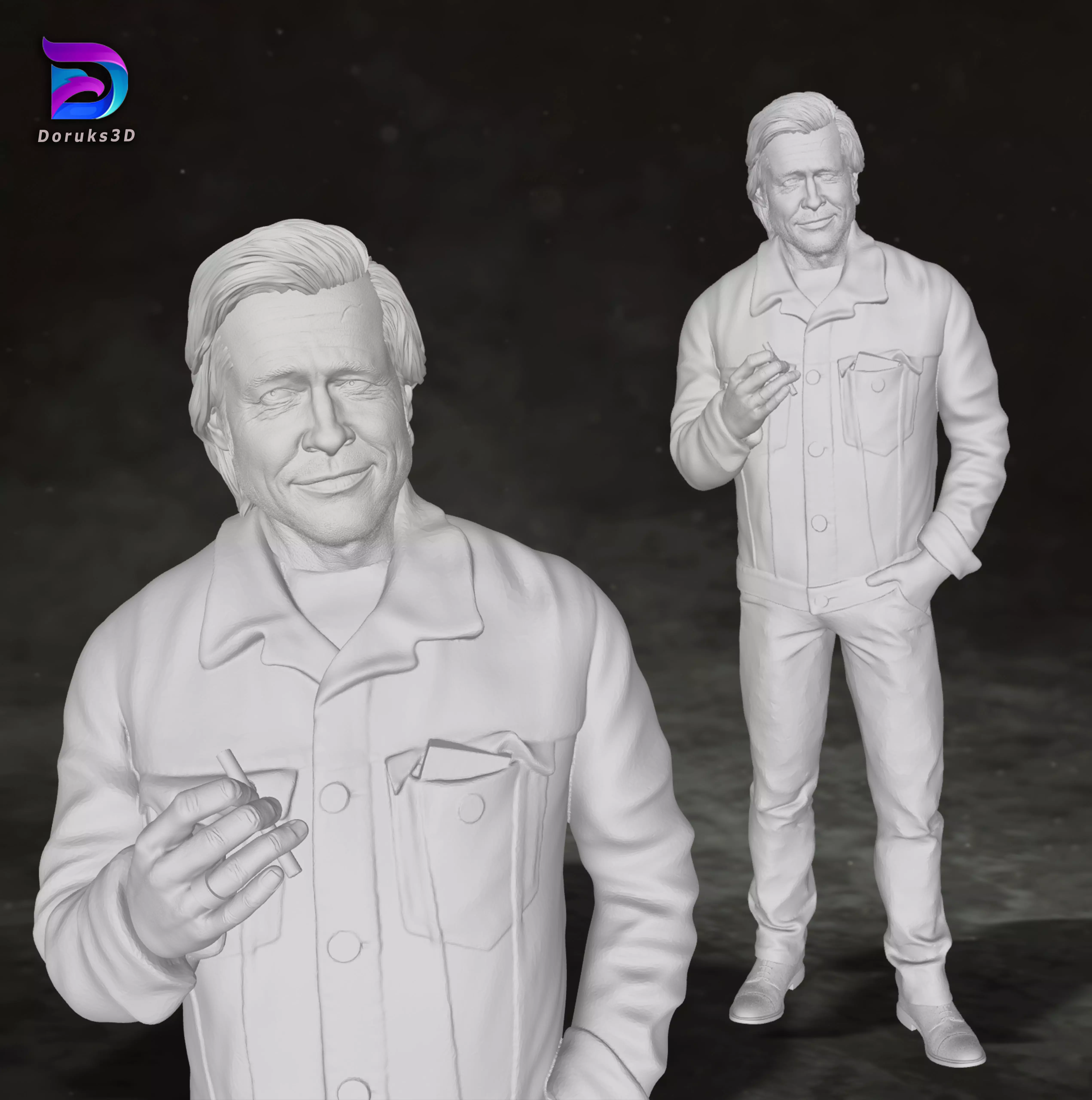 Brad Pitt Once Upon a Time Action Figures Custom 3D print model 3D print model