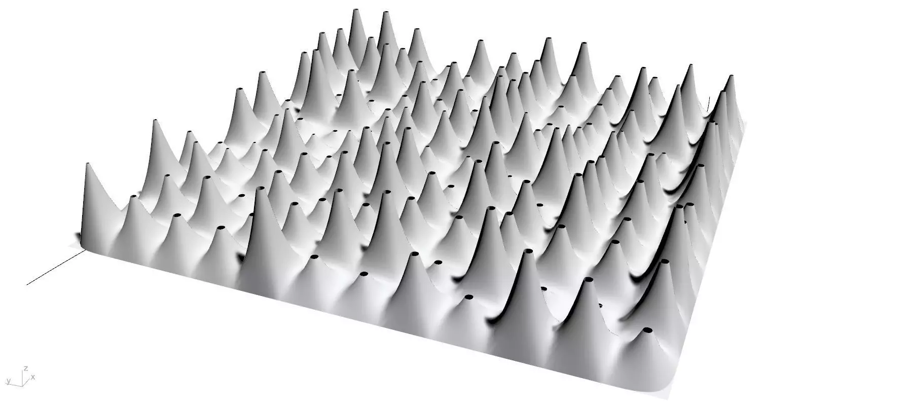 Parametric Facade Cones Design Grasshopper Rhino Files Download 3D model