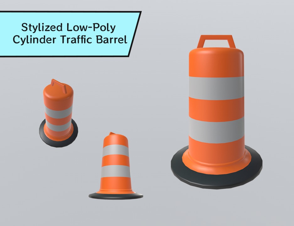 Stylized Low-Poly Road Barrier Collection _4