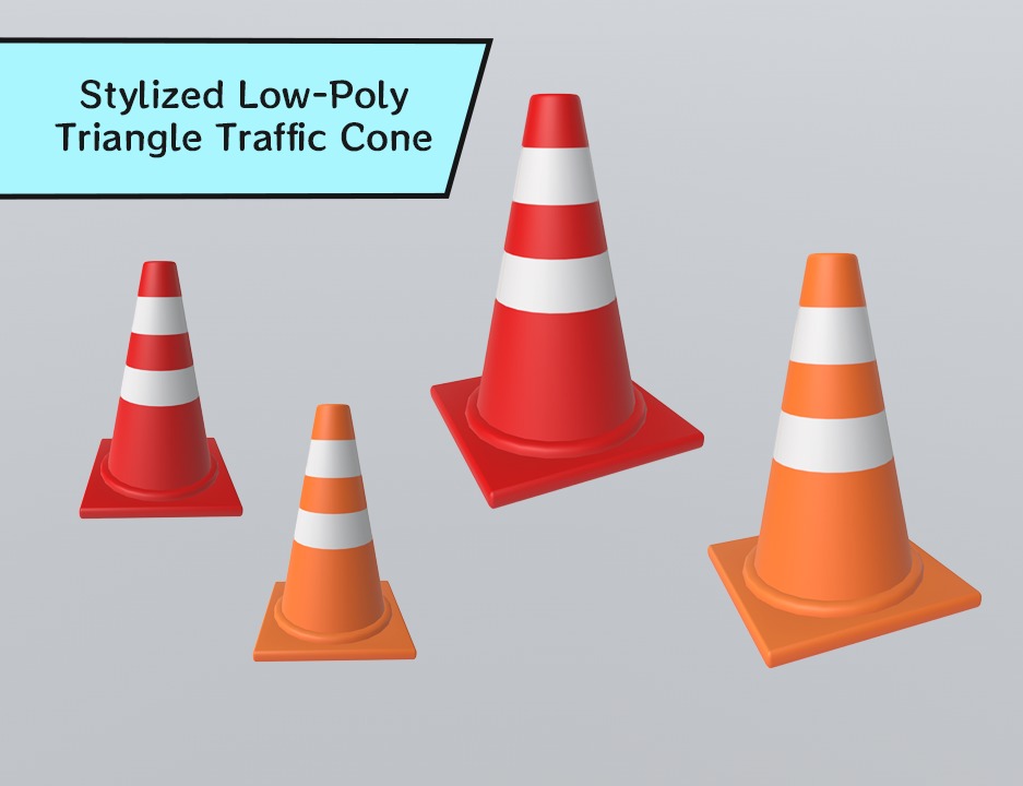 Stylized Low-Poly Road Barrier Collection _10