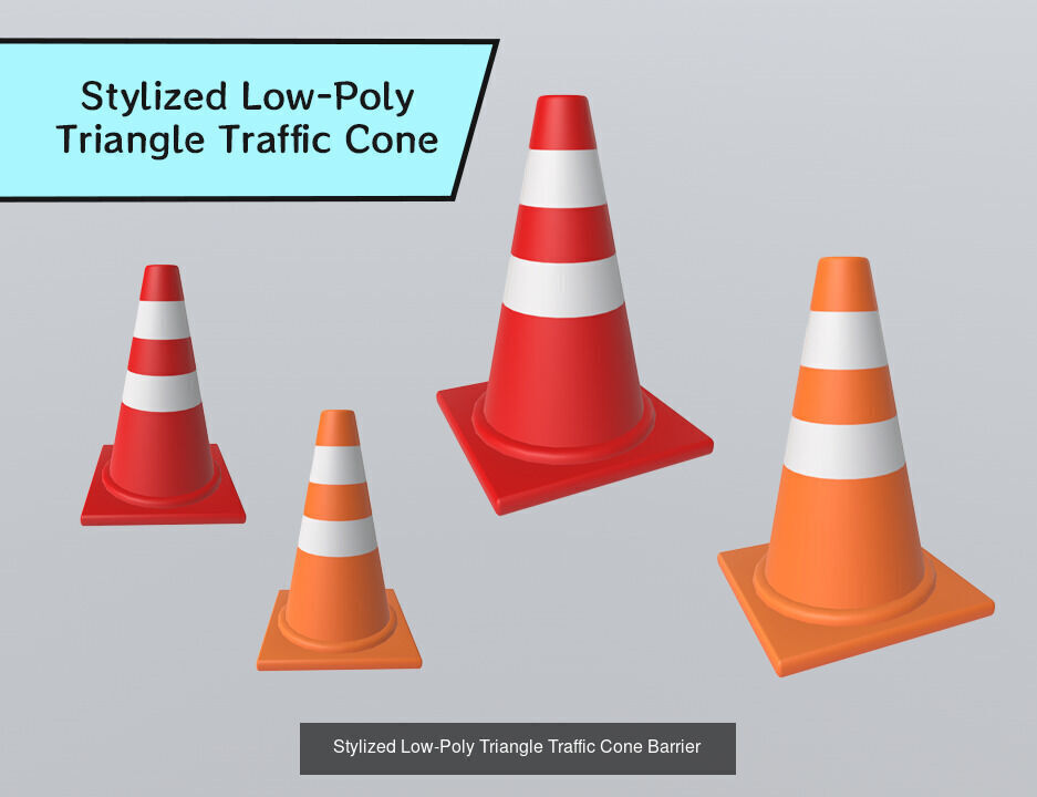 Stylized Low-Poly Road Barrier Collection _7
