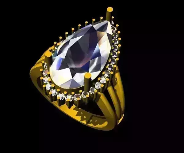 pear stone ring 3dm file