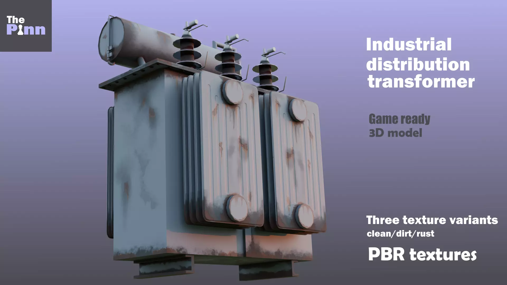 industrial distribution transformer Low-poly 3D model