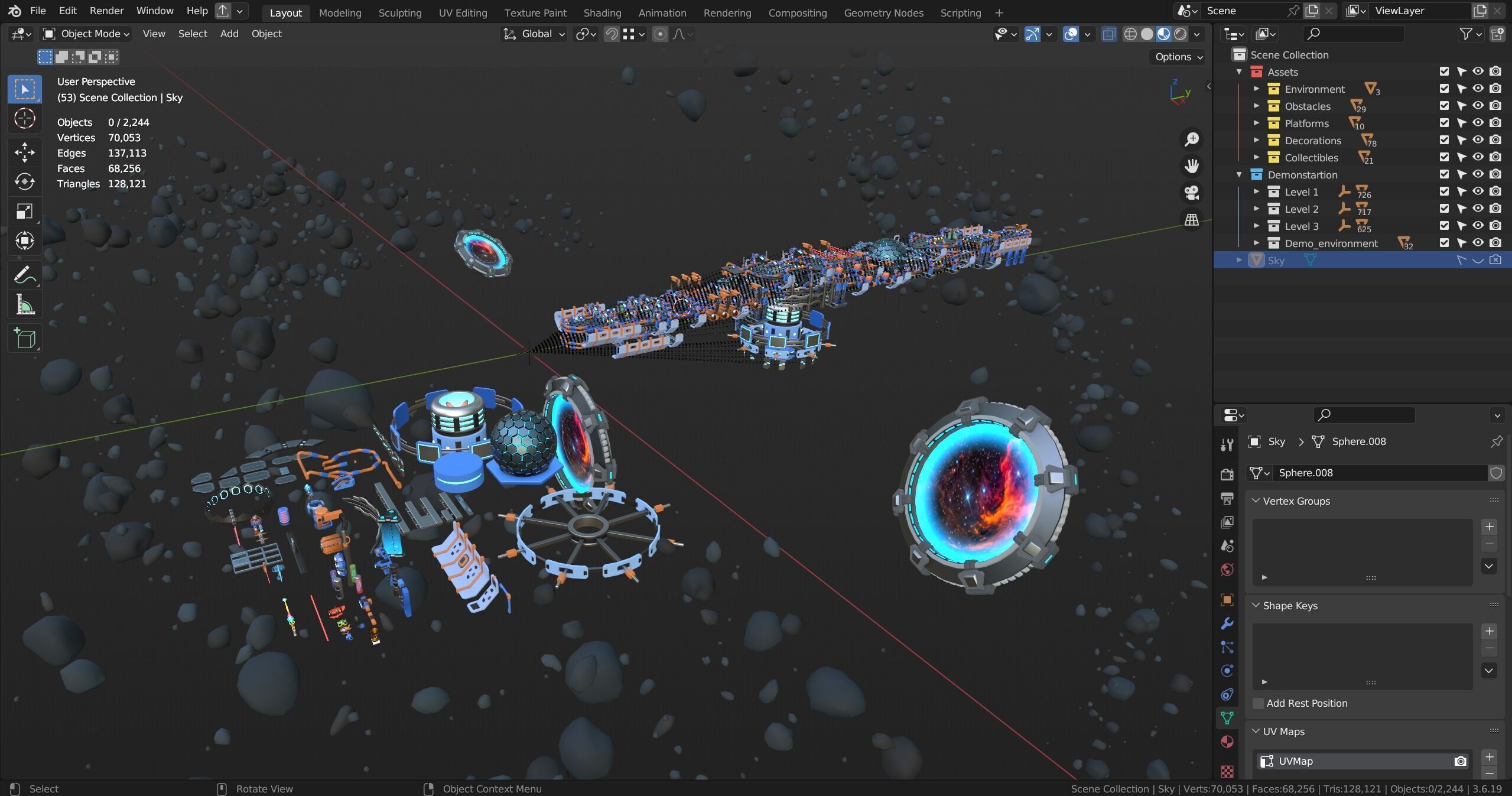 Platformer 14 Sci-Fi Low-poly 3D model_37