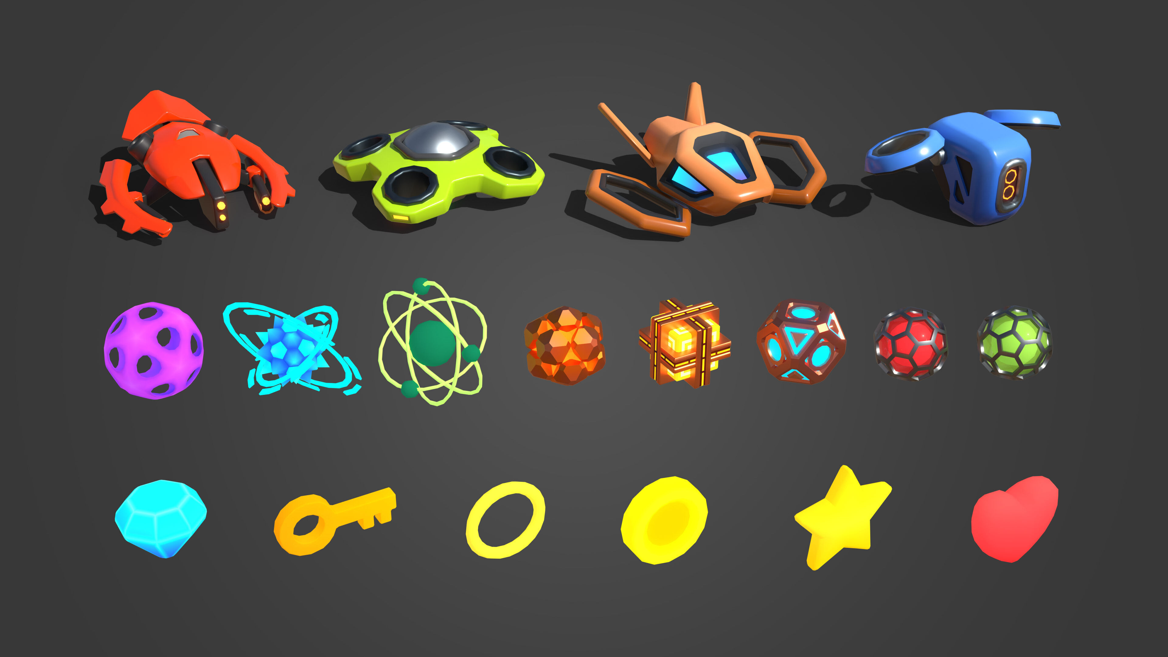 Platformer 14 Sci-Fi Low-poly 3D model_30