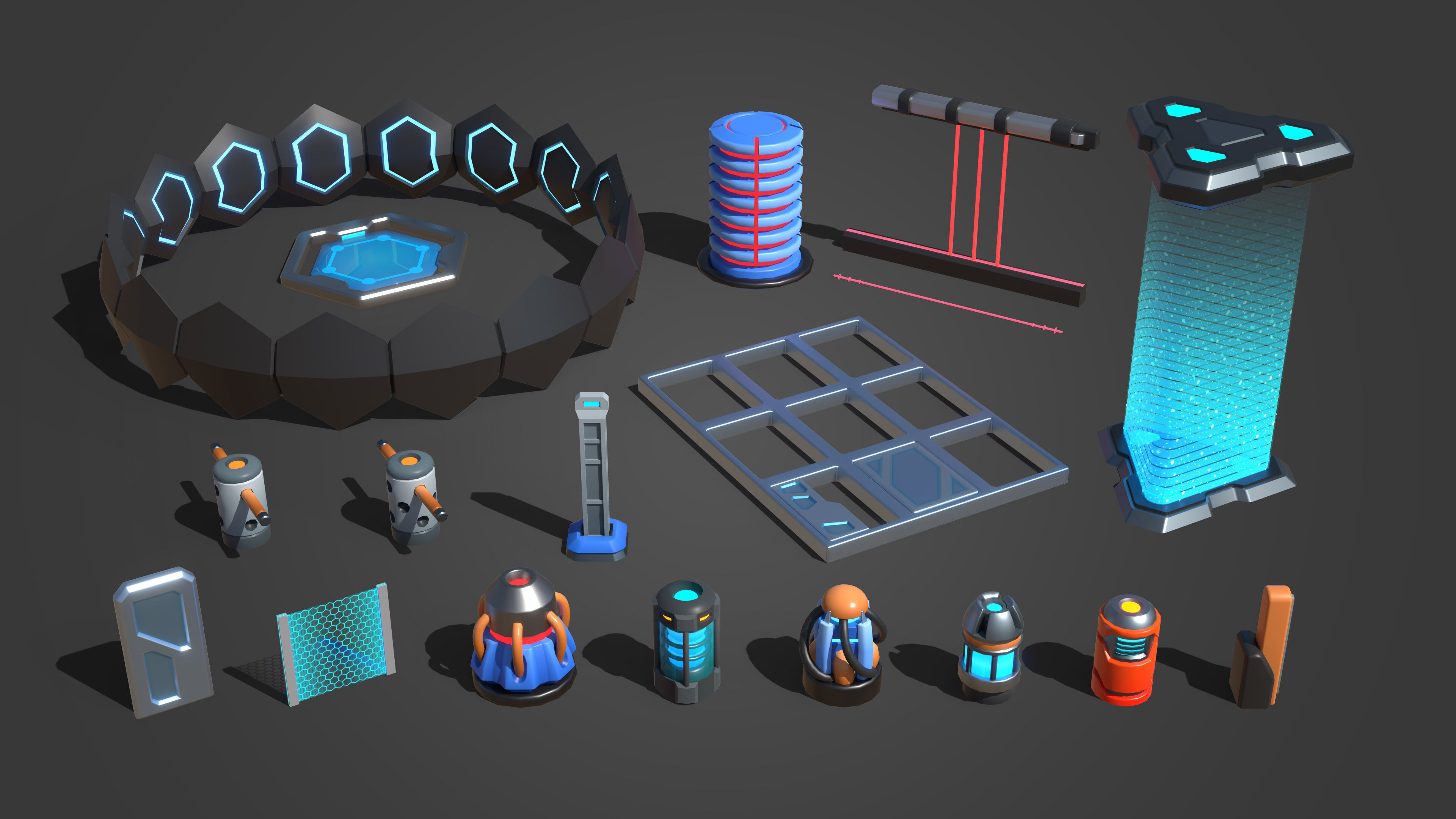 Platformer 14 Sci-Fi Low-poly 3D model_33