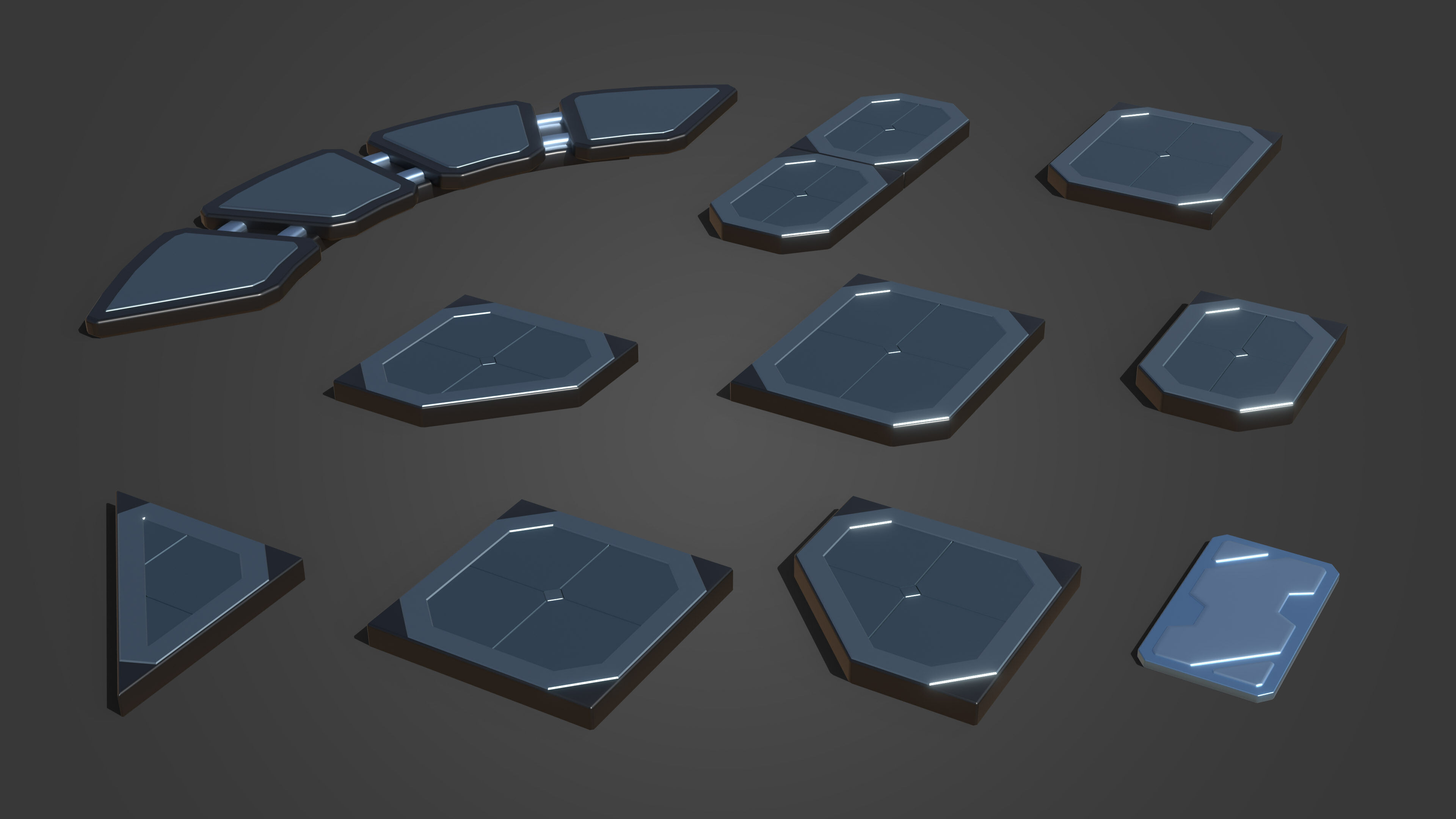 Platformer 14 Sci-Fi Low-poly 3D model_34