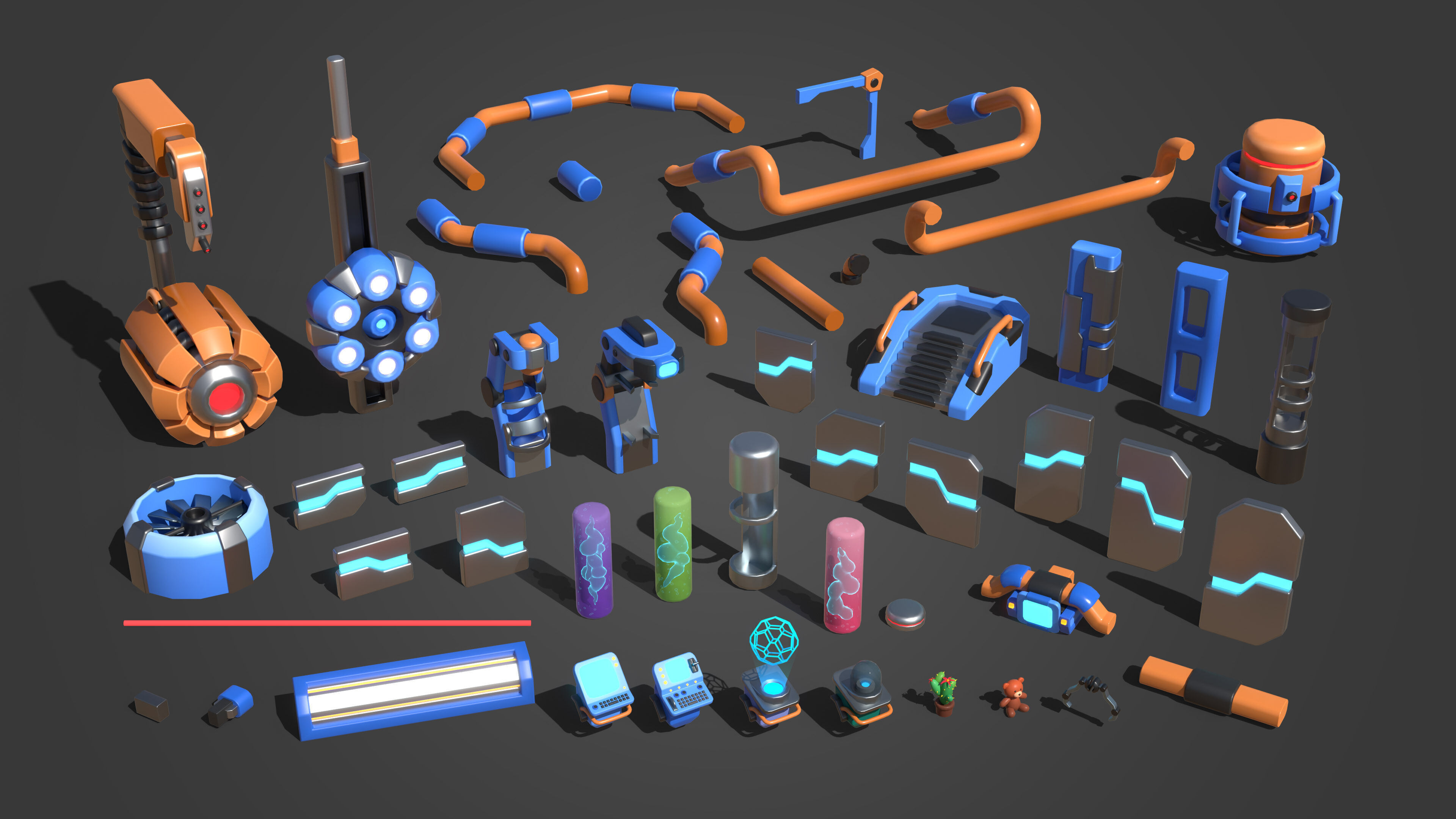 Platformer 14 Sci-Fi Low-poly 3D model_29