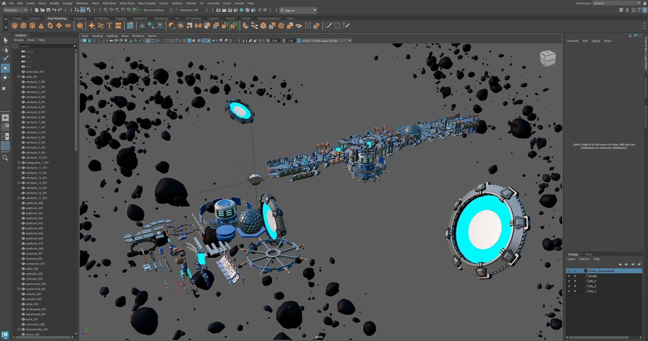 Platformer 14 Sci-Fi Low-poly 3D model_38