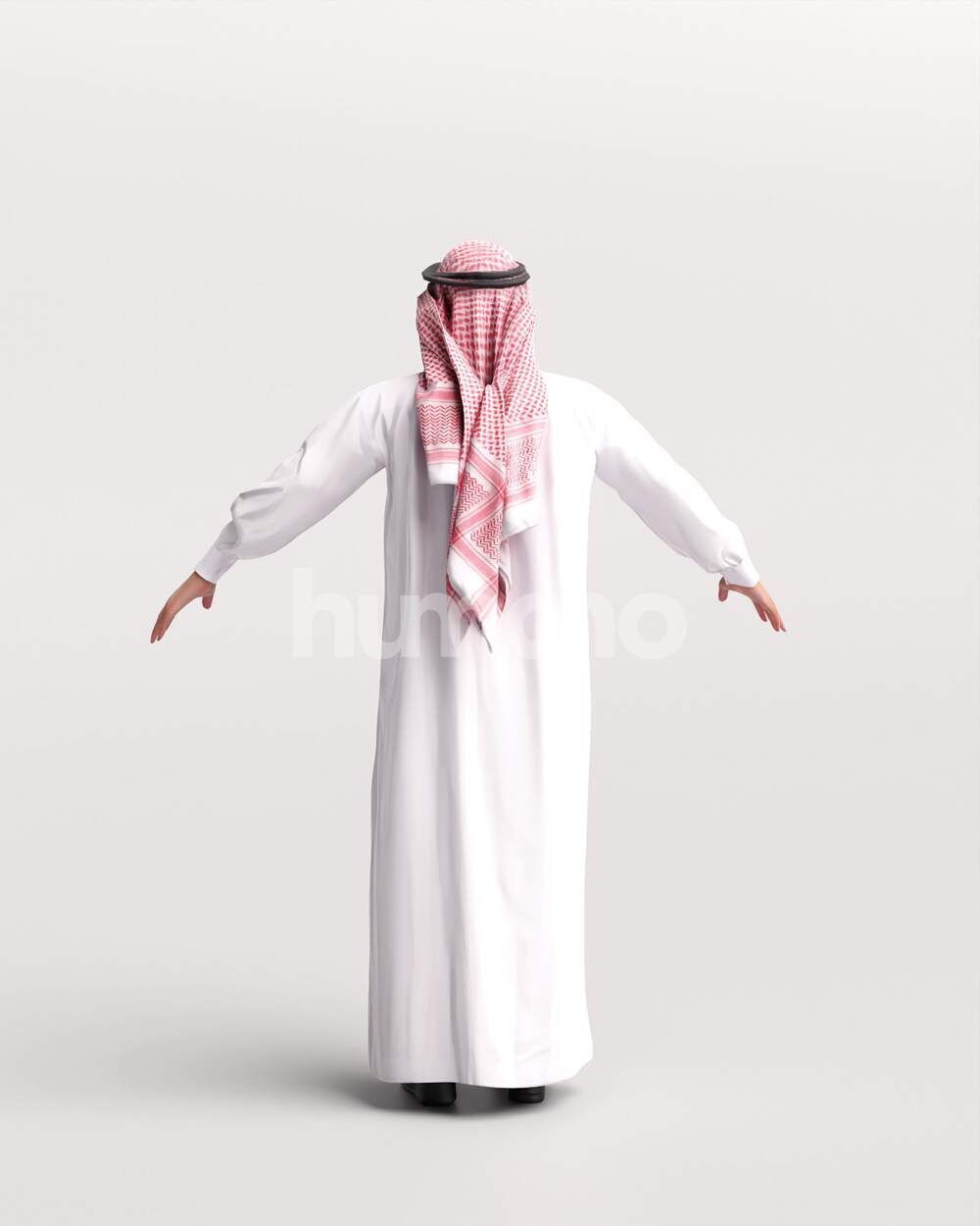 Arab man rigged - different thobe colors - 067-6052 Low-poly 3D model_15