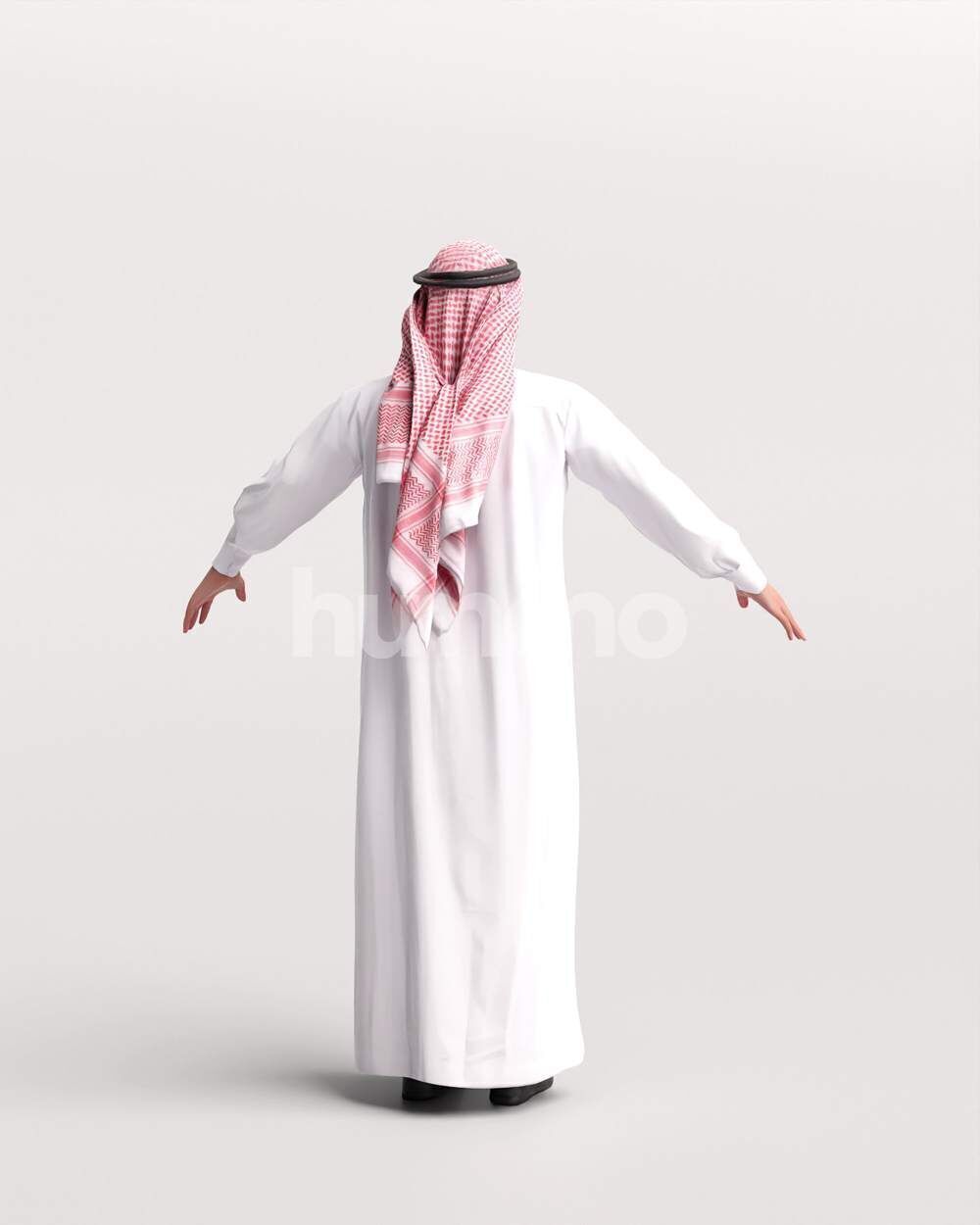 Arab man rigged - different thobe colors - 067-6052 Low-poly 3D model_16