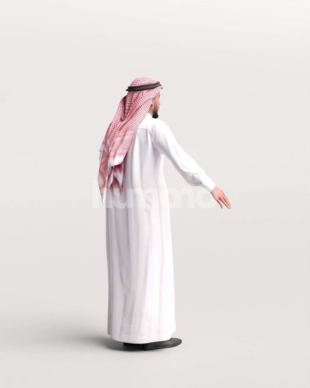 Arab man rigged - different thobe colors - 067-6052 Low-poly 3D model_18