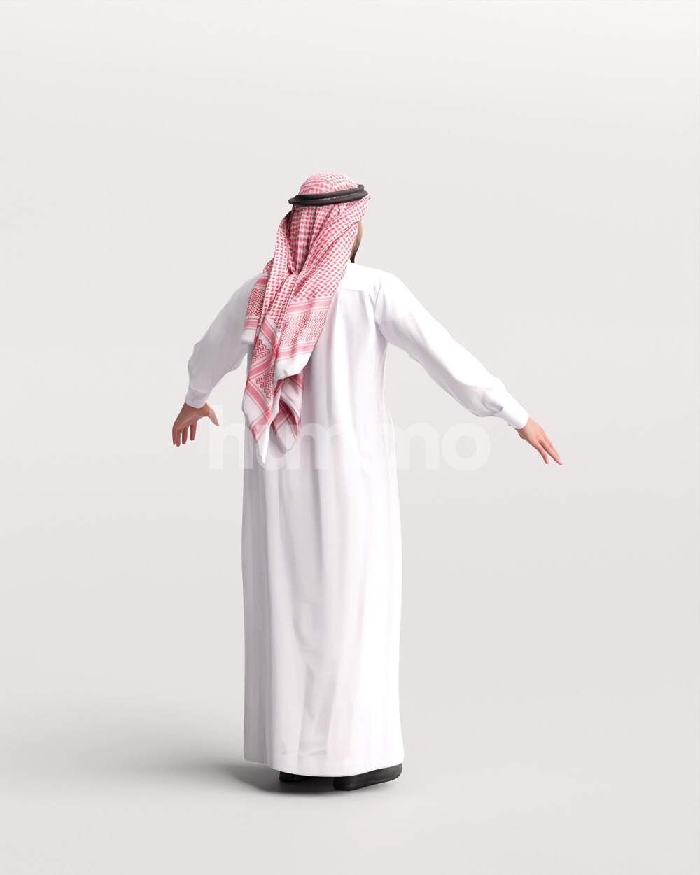 Arab man rigged - different thobe colors - 067-6052 Low-poly 3D model_17