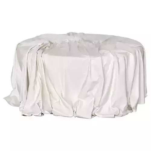 Tablecloth with folds for a round table