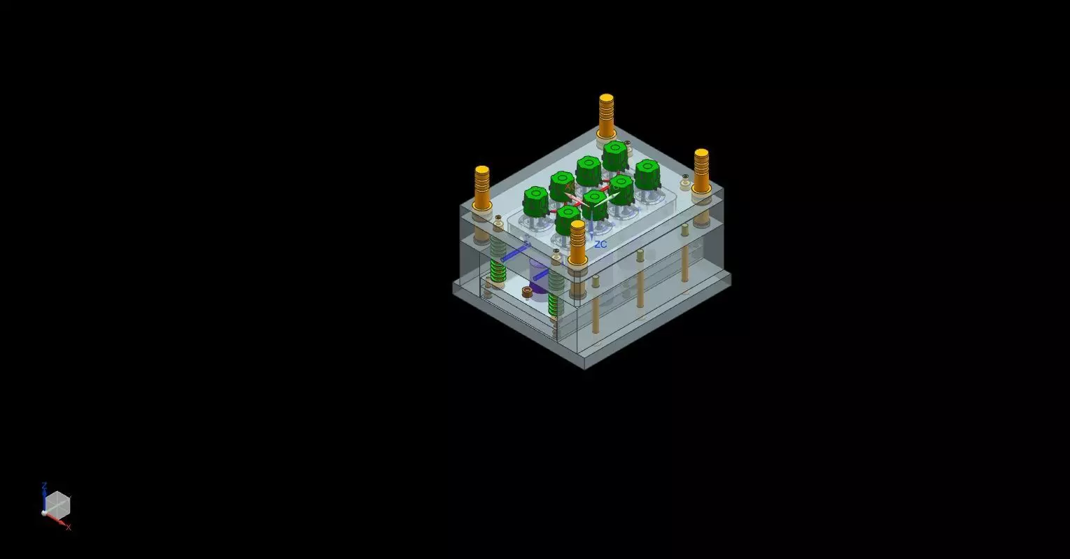 plastic power outlet base mold set Low-poly 3D model