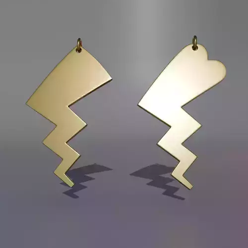 Pikachu tails couple pendants 