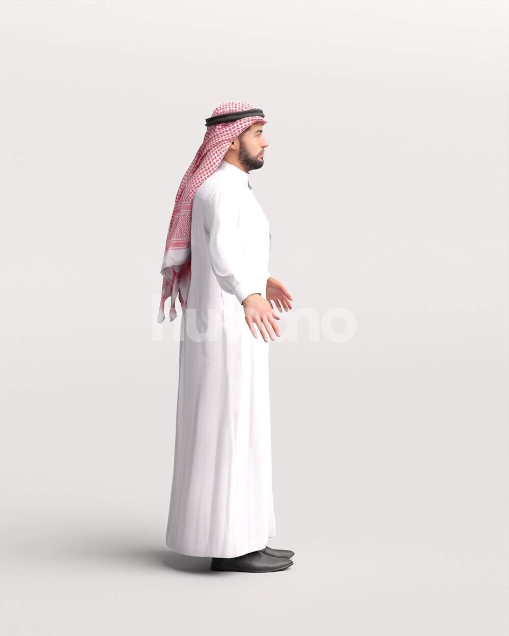 Arab man rigged - different thobe colors - 068-6052 Low-poly 3D model_20