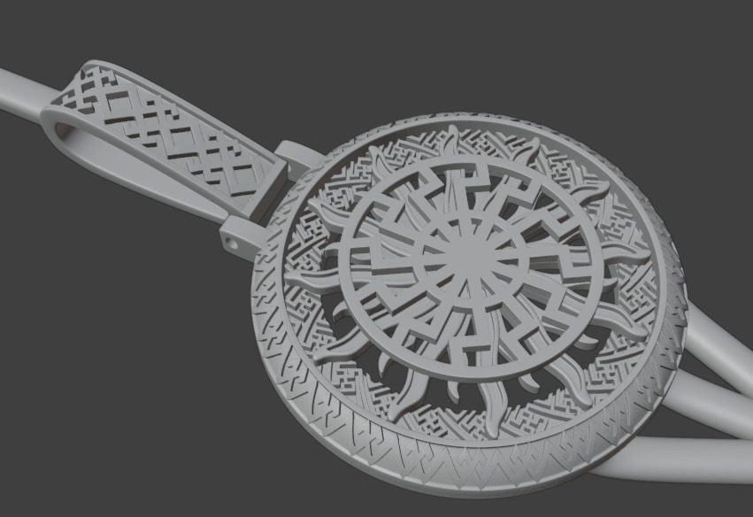 Colgante de maya Sol  3D print model_2