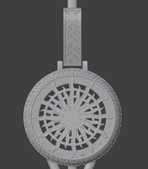 Colgante de maya Sol  3D print model_1