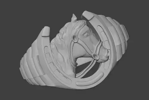 Anillo tipo rolex con herradura caballo 