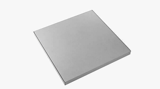 12 inch White Paper Pizza Box 3D model 3