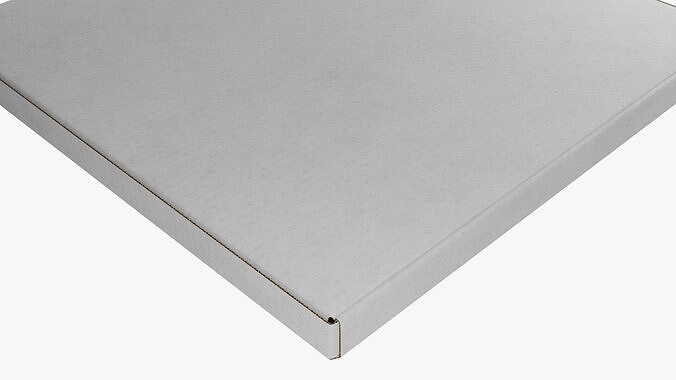 12 inch White Paper Pizza Box 3D model 6