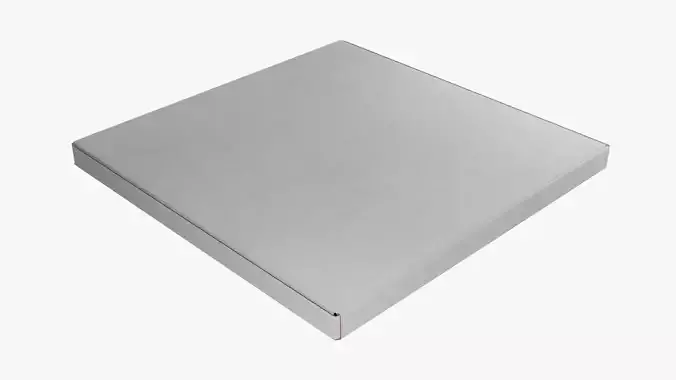 12 inch White Paper Pizza Box 3D model