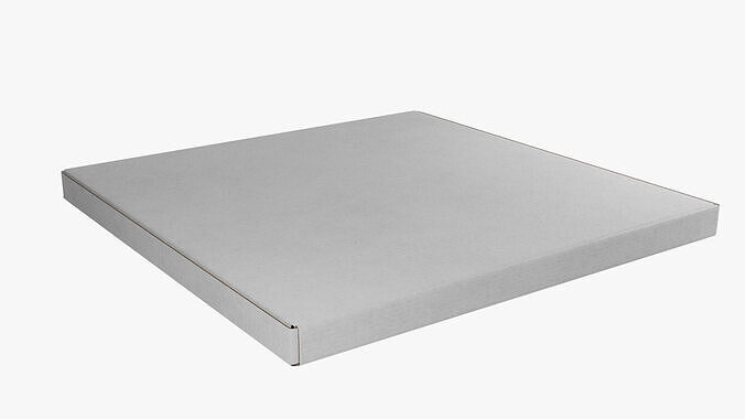 12 inch White Paper Pizza Box 3D model 2