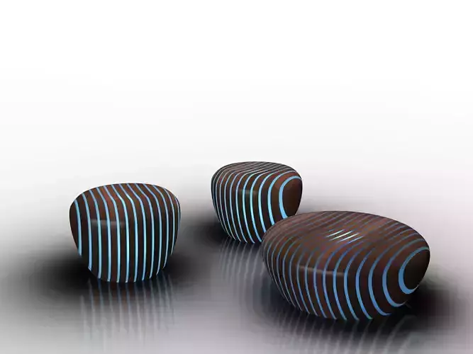 Stones sofa Creative bench Parametric bench wood bench 