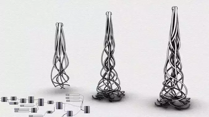 Parametric Variable Pipe Facade Grasshopper Rhino Files Download