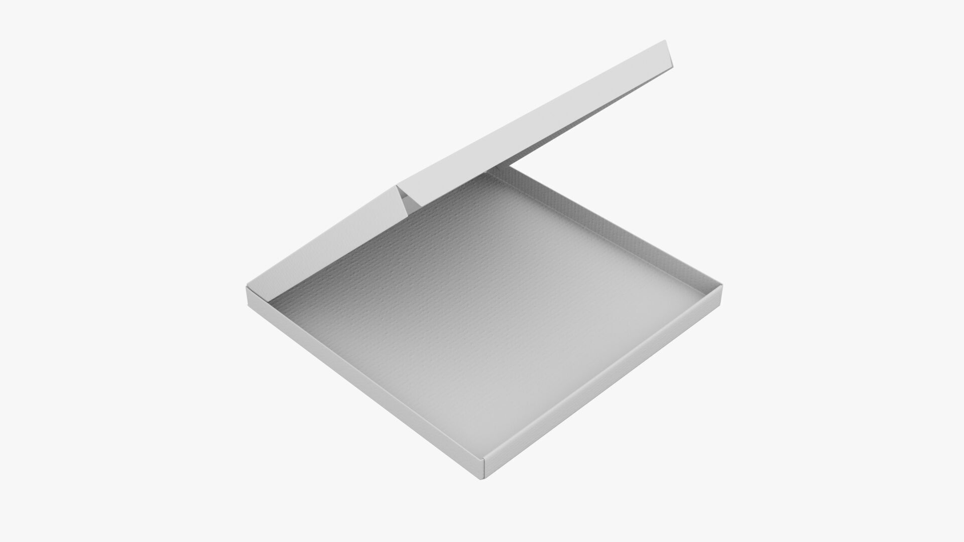 12 inch White Paper Open Pizza Box 3D model_11