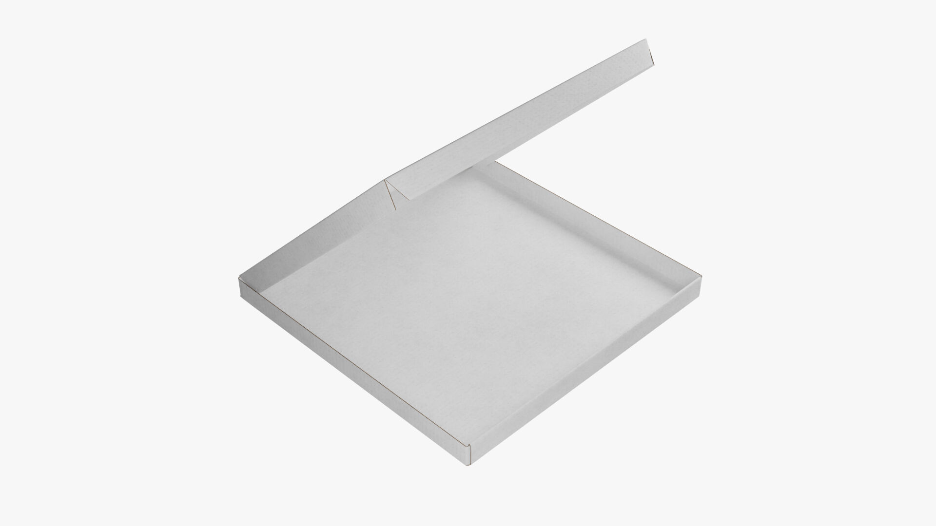 12 inch White Paper Open Pizza Box 3D model_4