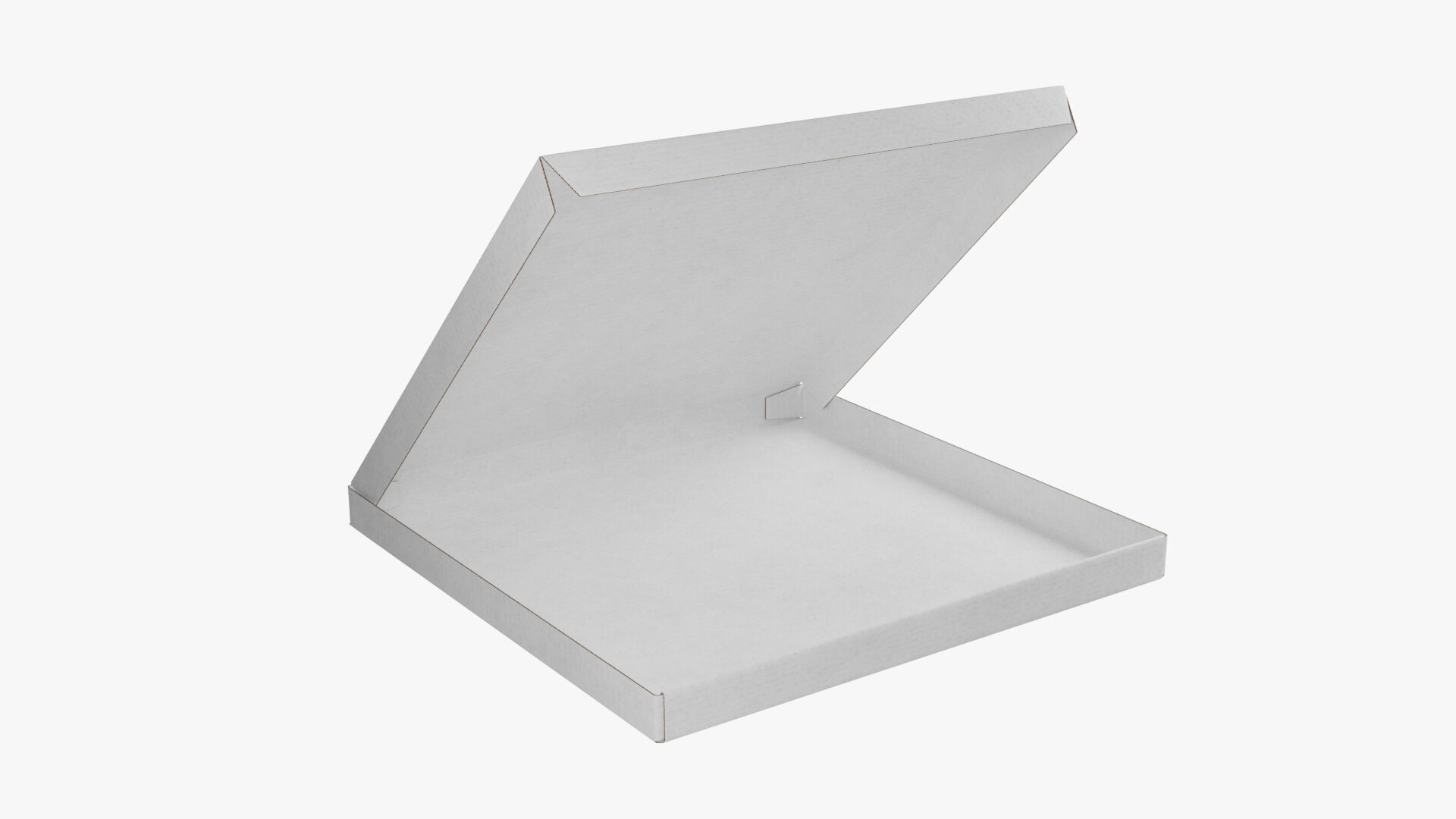 12 inch White Paper Open Pizza Box 3D model_8