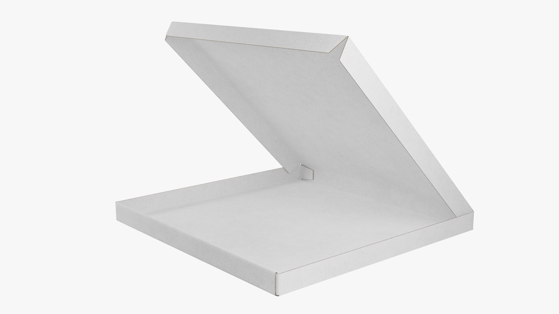 12 inch White Paper Open Pizza Box 3D model_3
