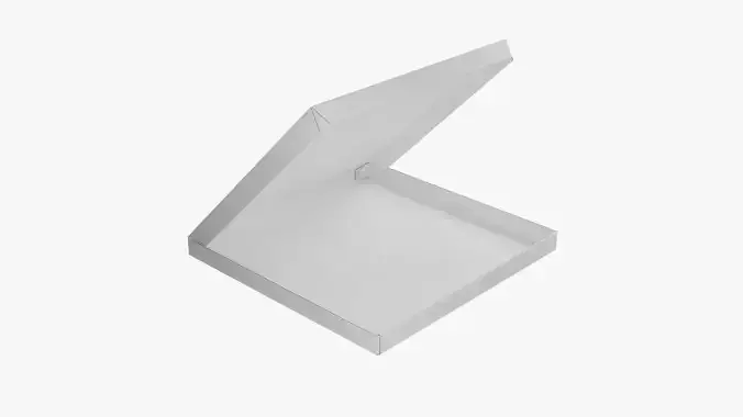 12 inch White Paper Open Pizza Box 3D model