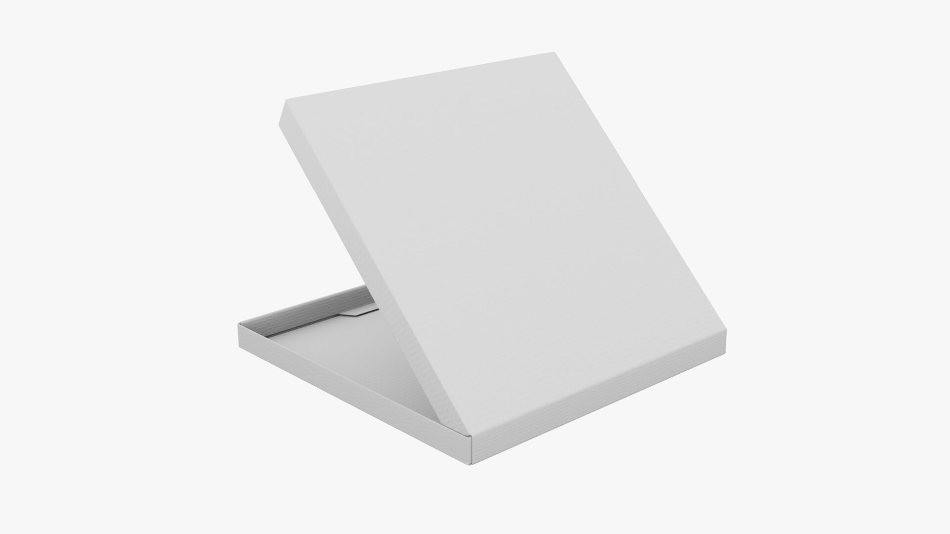 12 inch White Paper Open Pizza Box 3D model_14