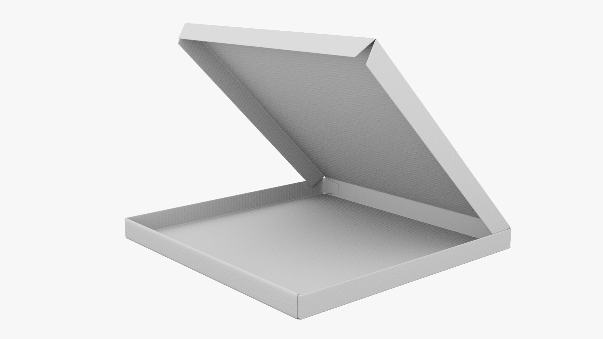 12 inch White Paper Open Pizza Box 3D model_10