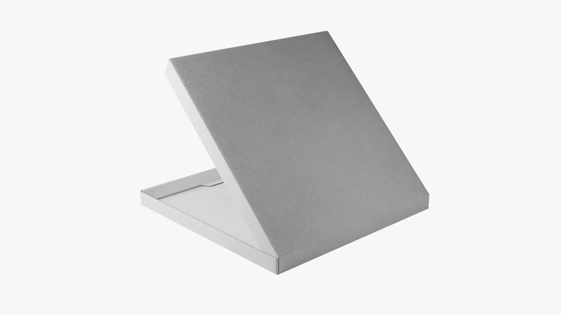 12 inch White Paper Open Pizza Box 3D model_7