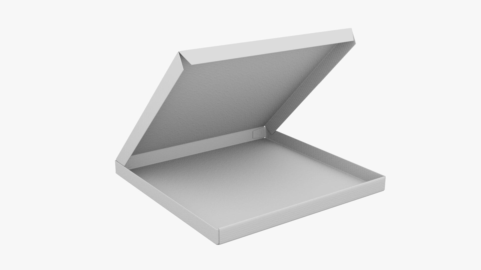 12 inch White Paper Open Pizza Box 3D model_15