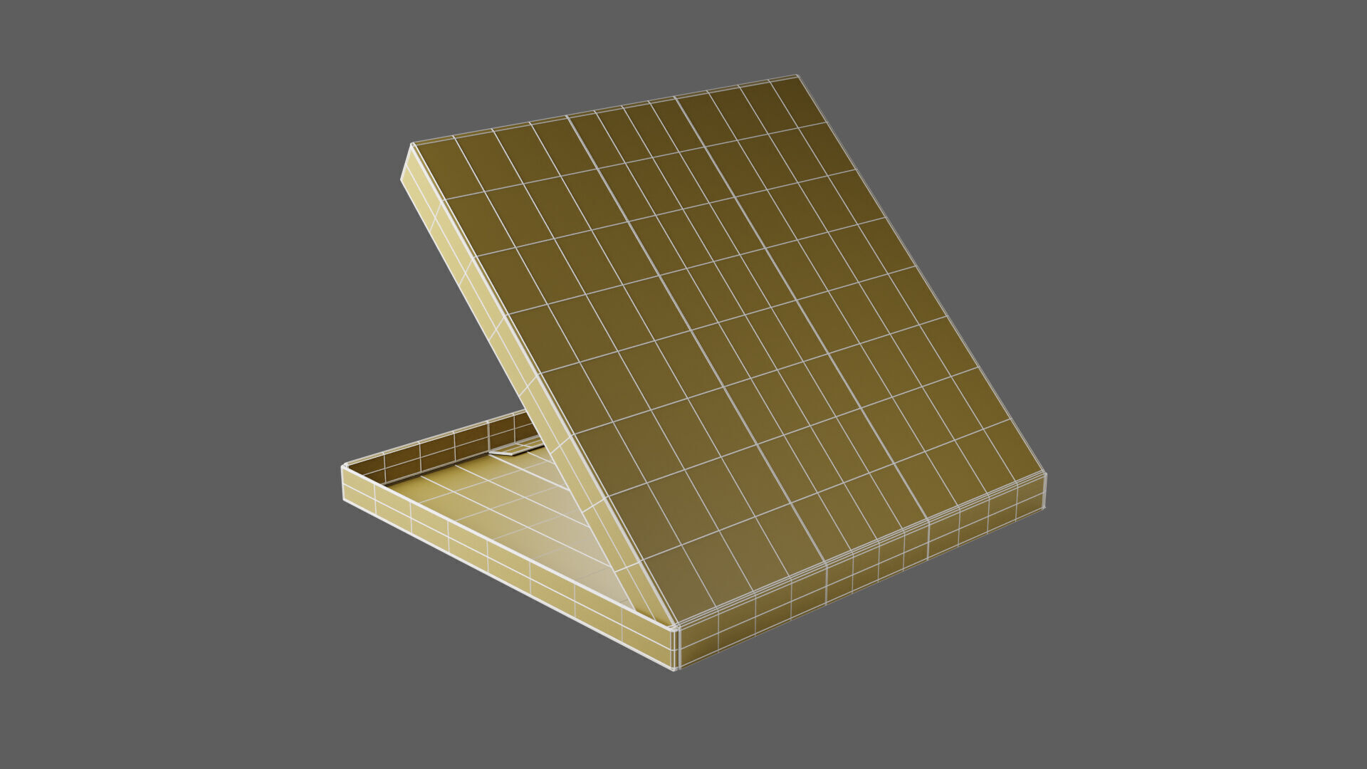 12 inch White Paper Open Pizza Box 3D model_20