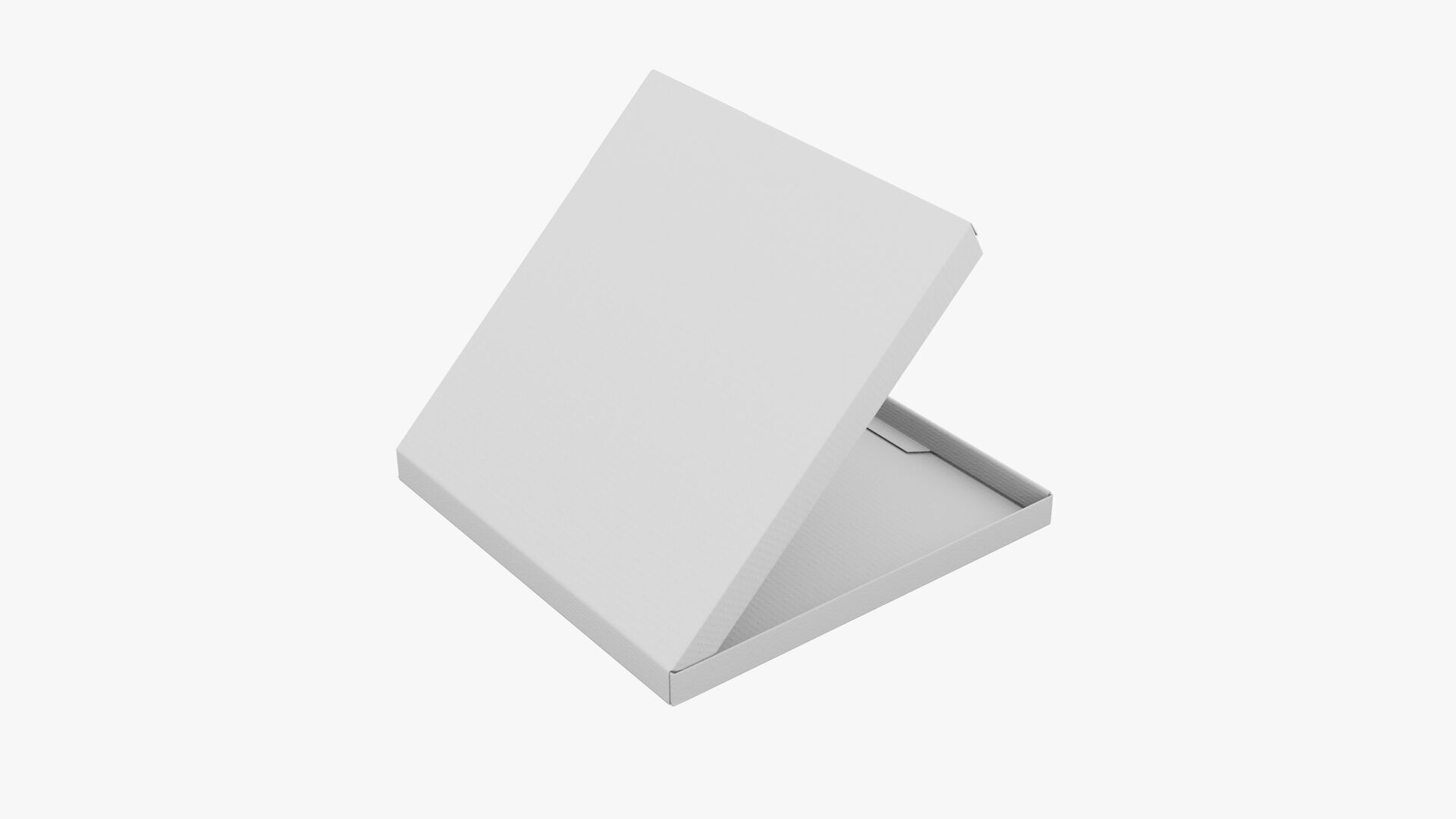 12 inch White Paper Open Pizza Box 3D model_12