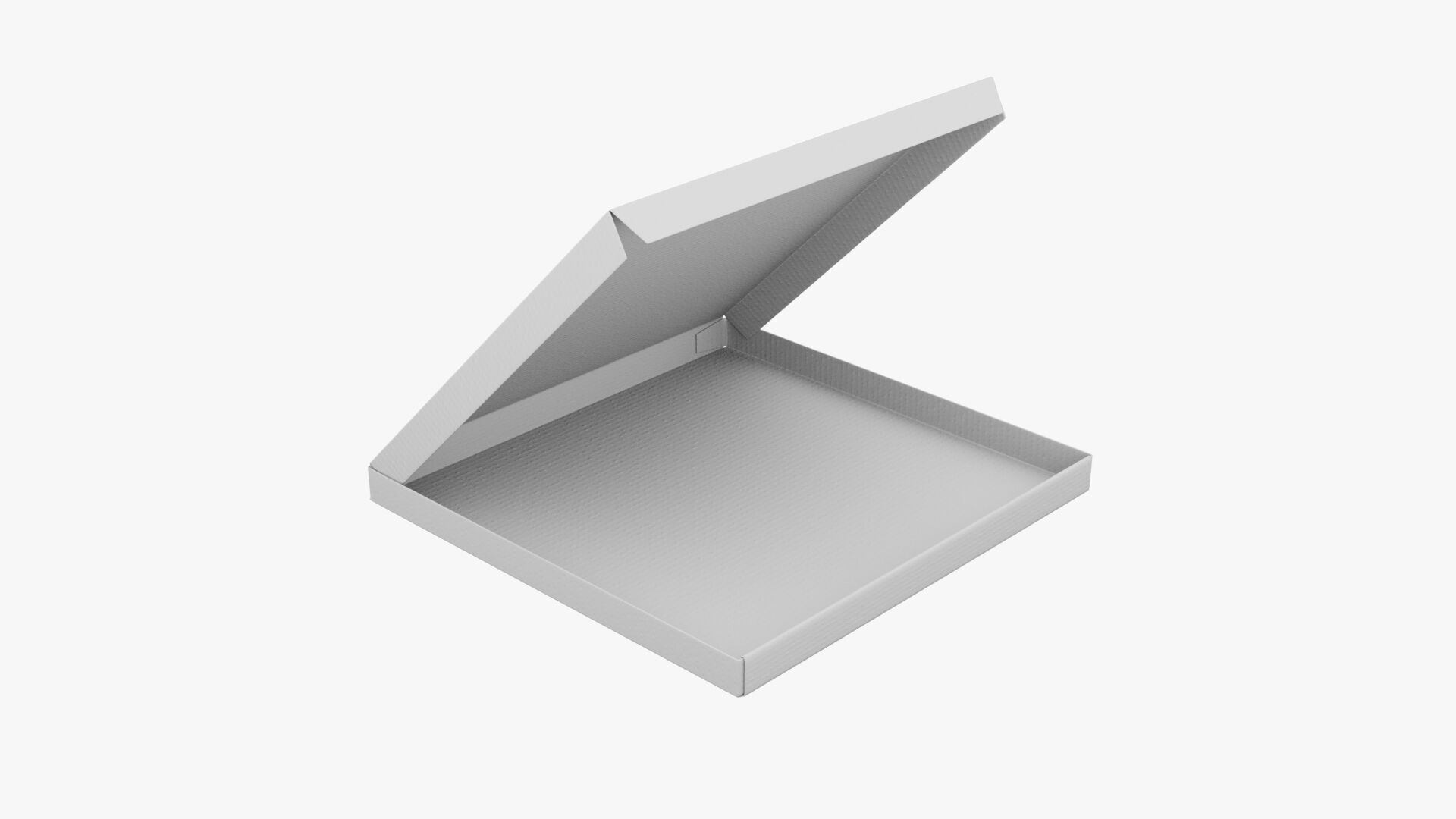 12 inch White Paper Open Pizza Box 3D model_9