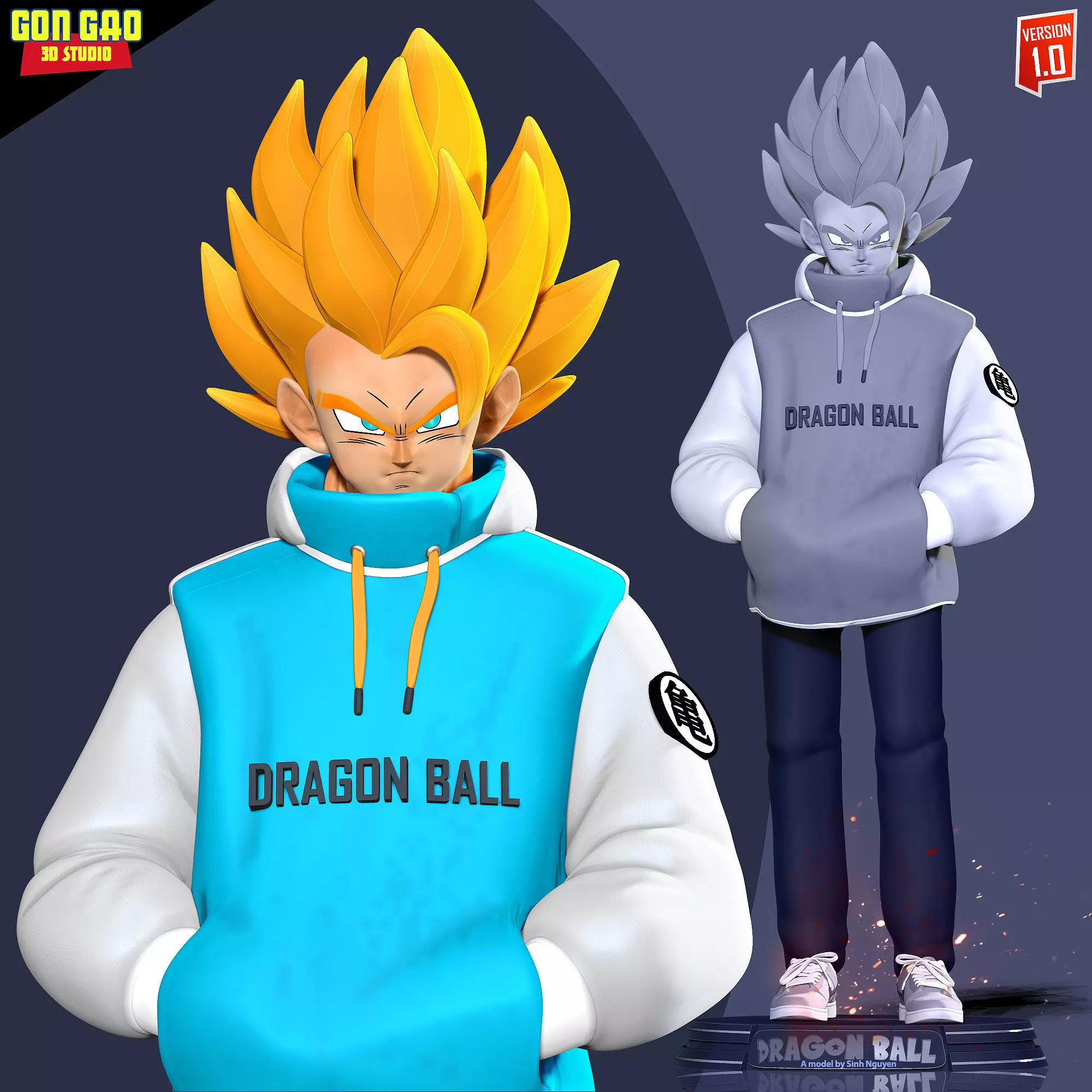 Gogeta Hoodie - Dragon Ball Super 3D print model