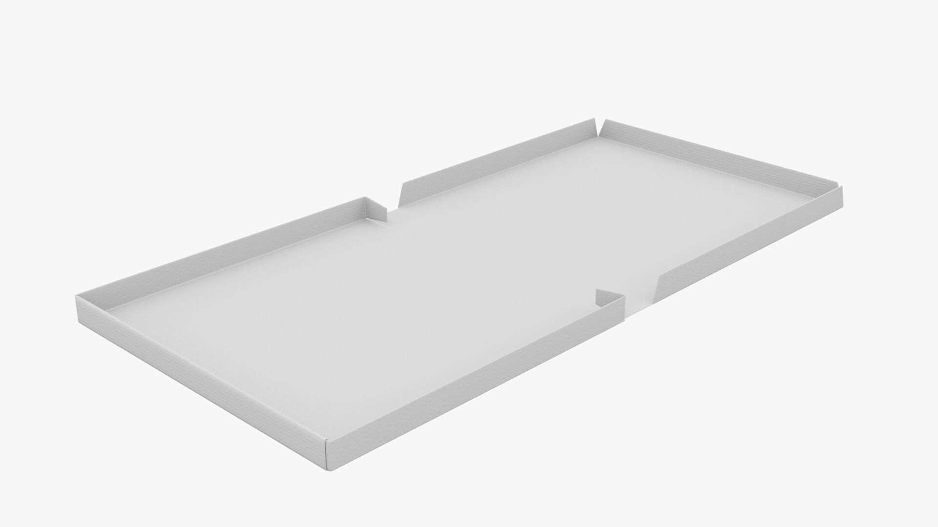 12 inch White Paper Full Open Pizza Box 3D model_11