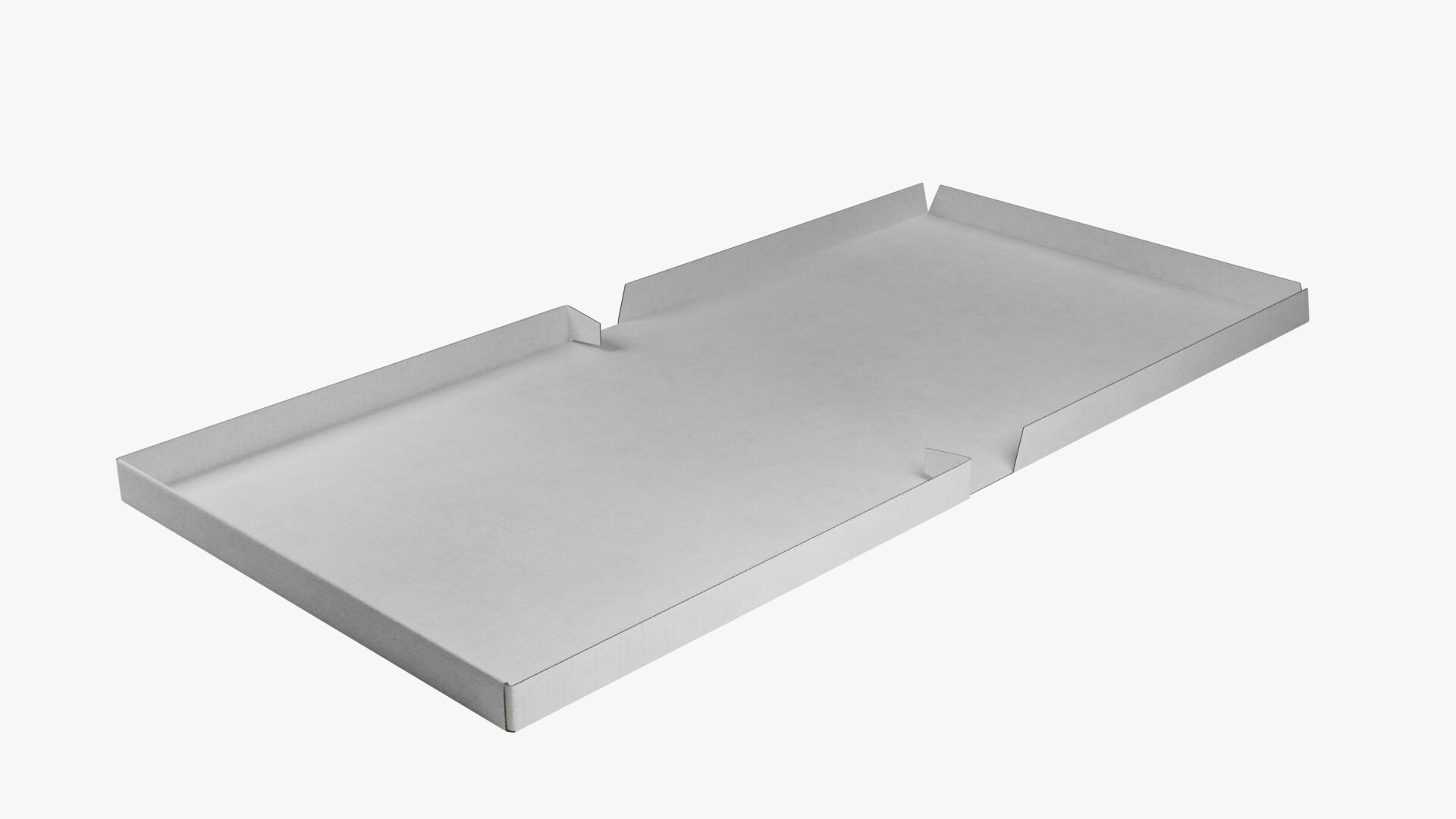 12 inch White Paper Full Open Pizza Box 3D model_5