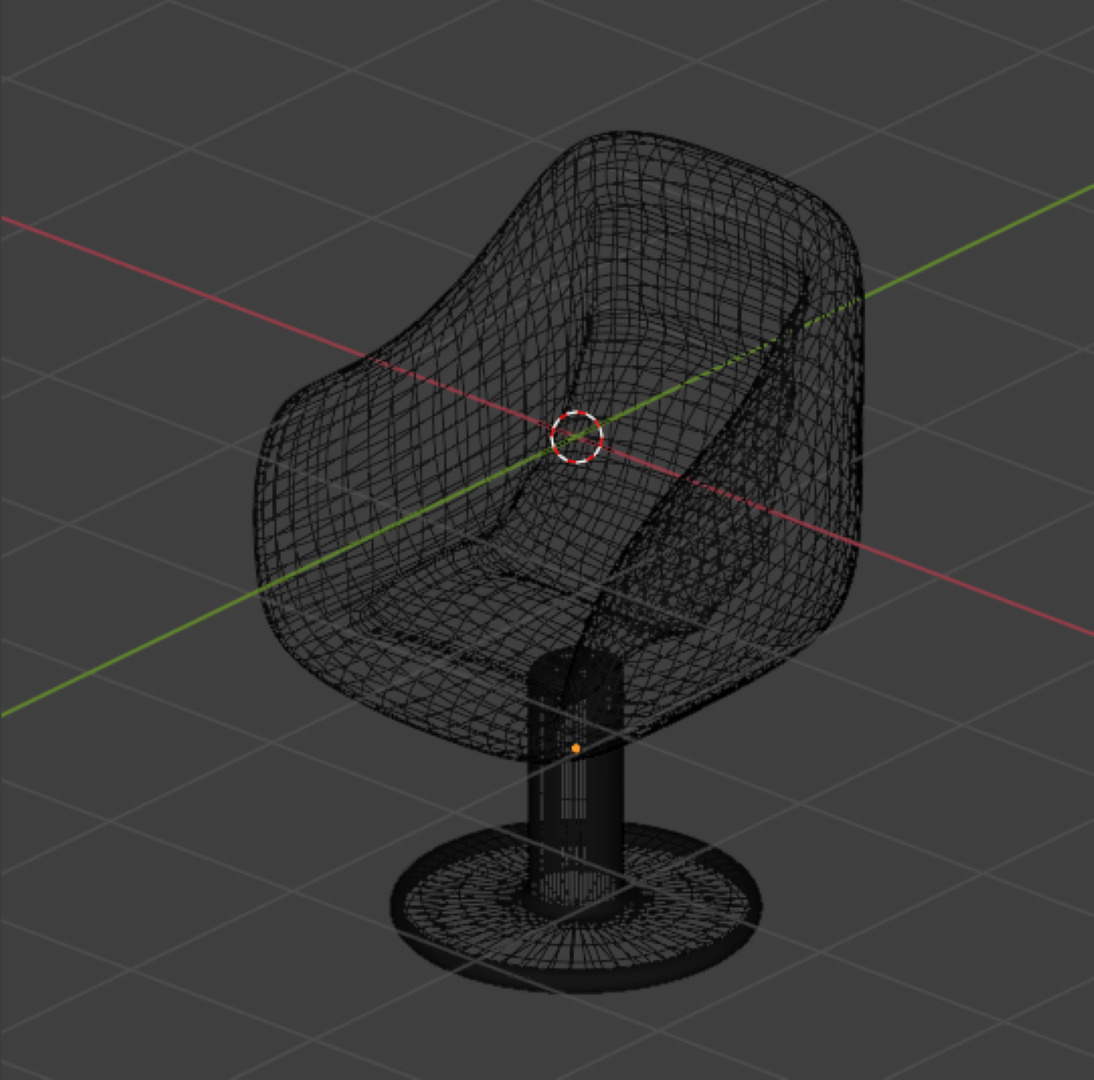 Blue Chair Low-poly 3D model_2