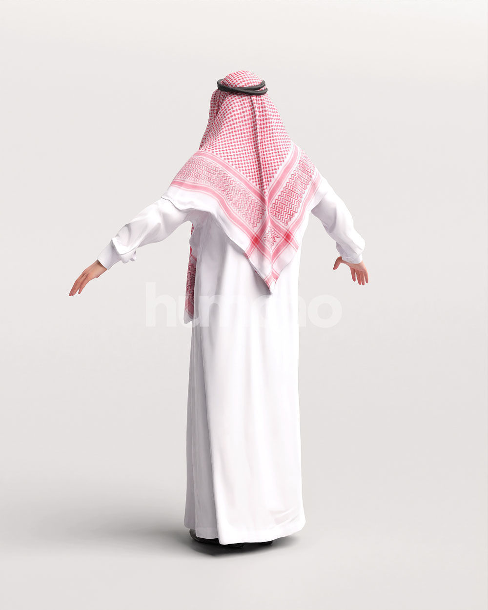 9 Arab rigged models -  different thobe and abaya colors 3D Model Collection_47