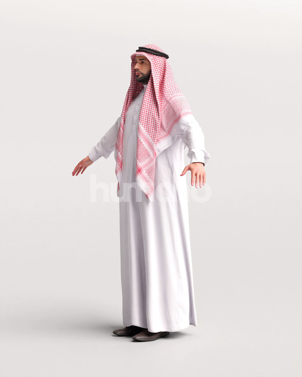 9 Arab rigged models -  different thobe and abaya colors 3D Model Collection_48